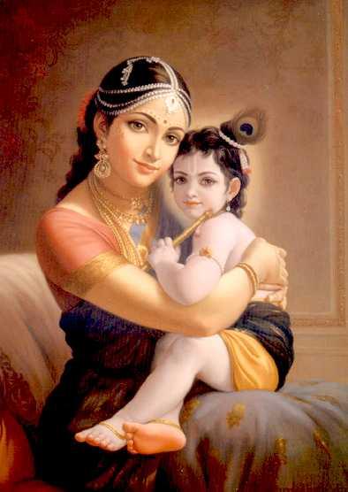 Madre Divina y su Hijo Krishna